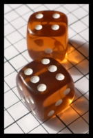 Dice : Dice - 6D Pipped - Orange Transparent with White Pips Pair - FA collection buy Dec 2010